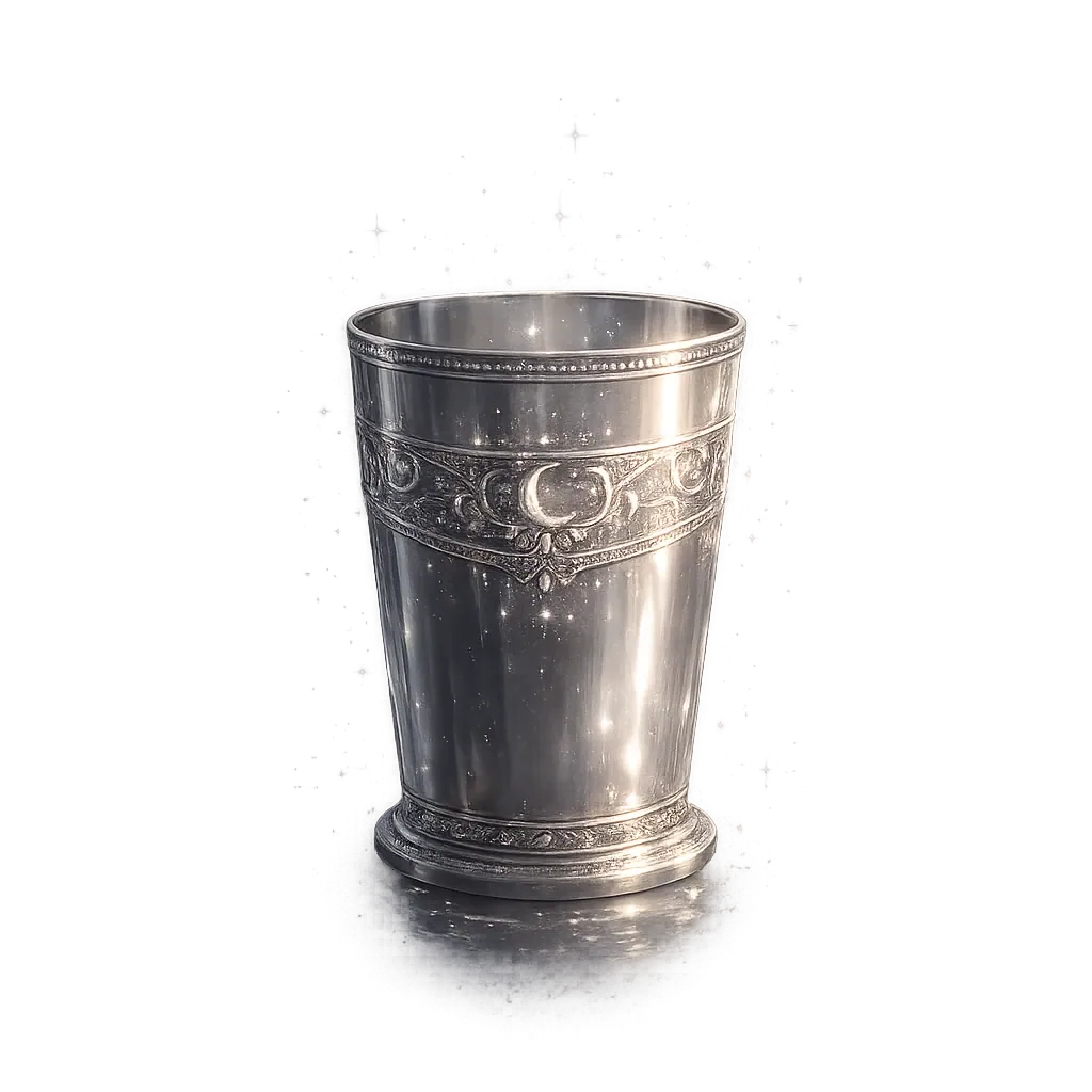 Drink Water in a Silver Glass