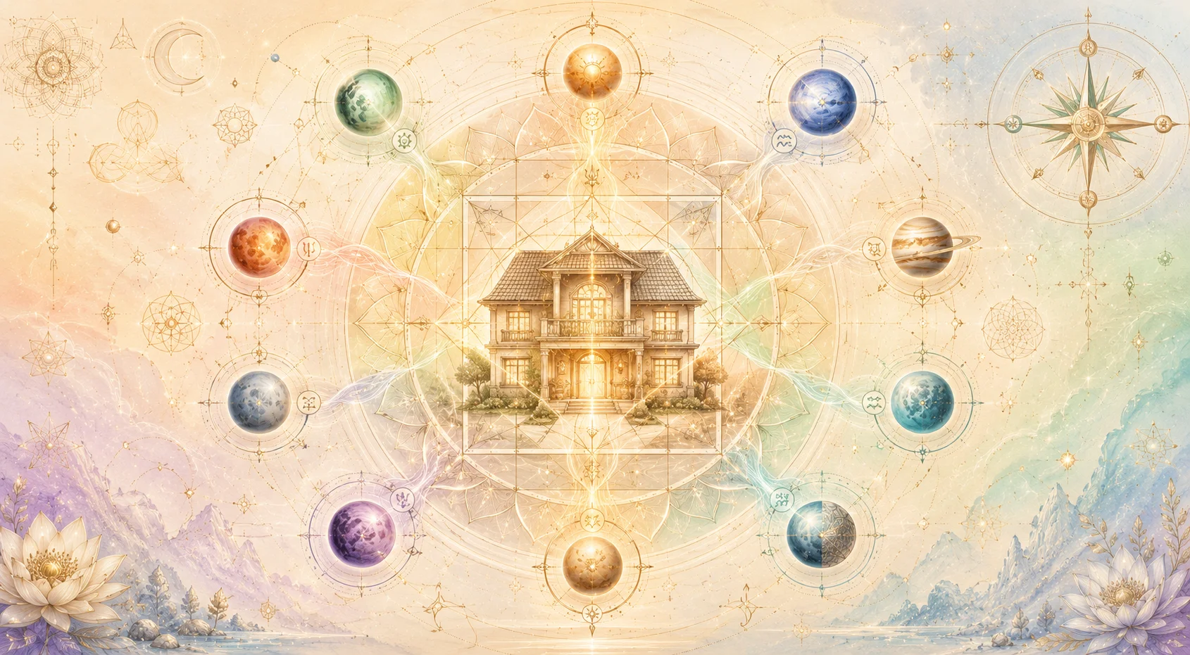 Astro Vastu home surrounded by 9 planetary energies in Vedic astrology