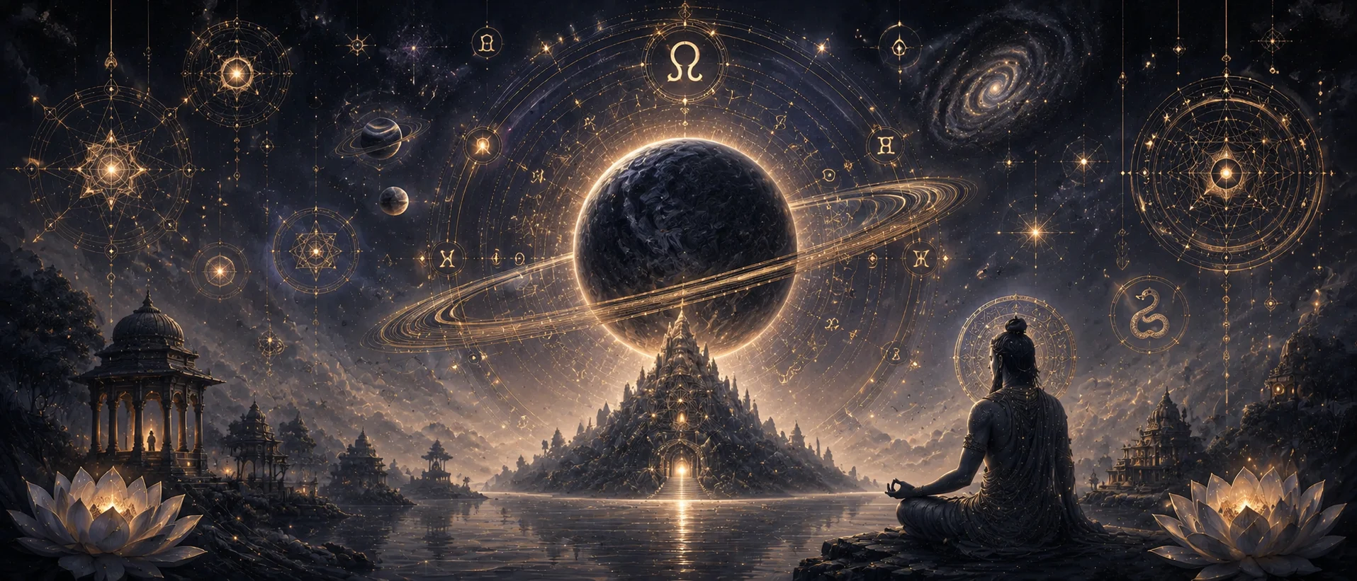 Rahu Ketu nodal axis transit 2025 2026 dark cosmic planet with serpent symbols