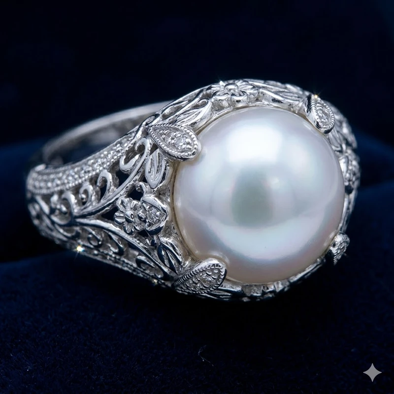 Pearl gemstone ring associated with Chandra