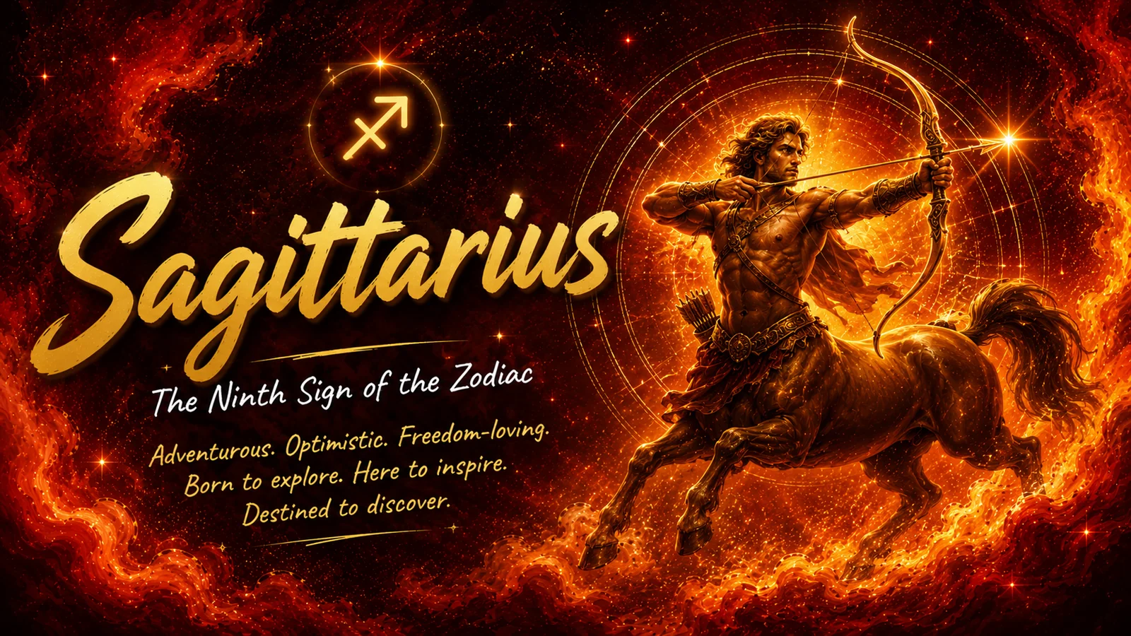 Dhanu Rashi hero banner showing Sagittarius Vedic astrology symbolism for Soul Infinity